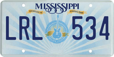 MS license plate LRL534