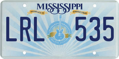 MS license plate LRL535