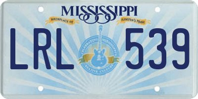 MS license plate LRL539