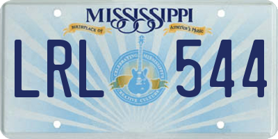 MS license plate LRL544