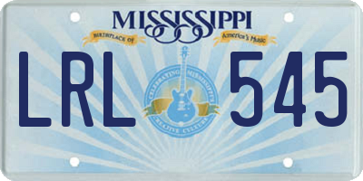 MS license plate LRL545
