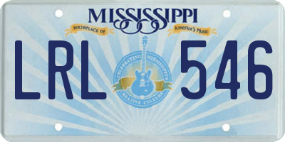 MS license plate LRL546