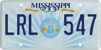 MS license plate LRL547