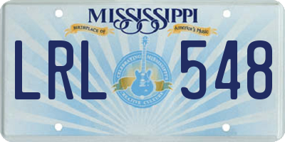 MS license plate LRL548