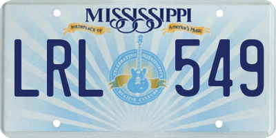 MS license plate LRL549