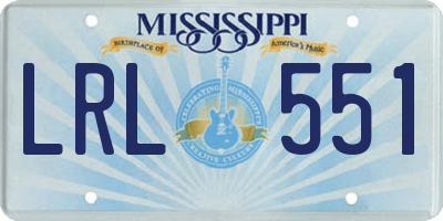 MS license plate LRL551