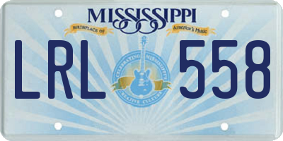 MS license plate LRL558