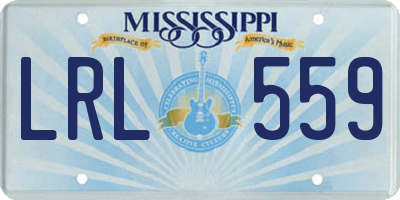 MS license plate LRL559
