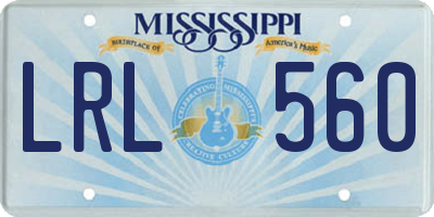 MS license plate LRL560
