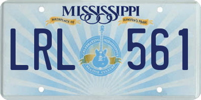 MS license plate LRL561