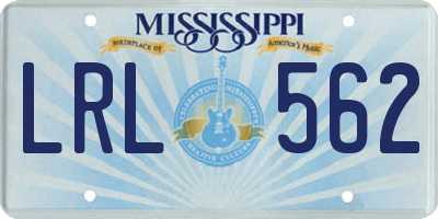 MS license plate LRL562