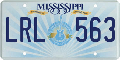 MS license plate LRL563