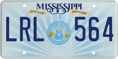 MS license plate LRL564