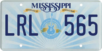 MS license plate LRL565