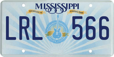 MS license plate LRL566