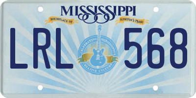 MS license plate LRL568