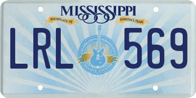MS license plate LRL569