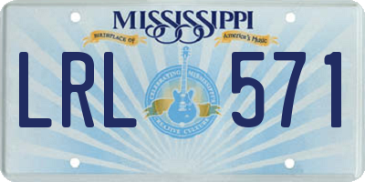 MS license plate LRL571
