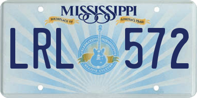MS license plate LRL572