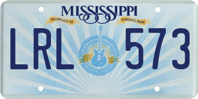 MS license plate LRL573