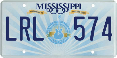 MS license plate LRL574