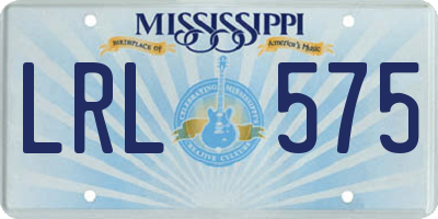 MS license plate LRL575