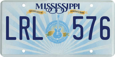 MS license plate LRL576
