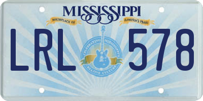 MS license plate LRL578