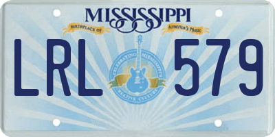 MS license plate LRL579