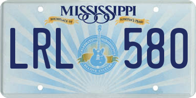 MS license plate LRL580