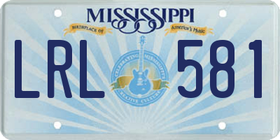 MS license plate LRL581