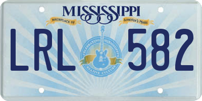 MS license plate LRL582