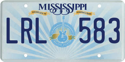 MS license plate LRL583