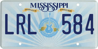 MS license plate LRL584
