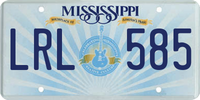MS license plate LRL585
