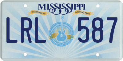 MS license plate LRL587