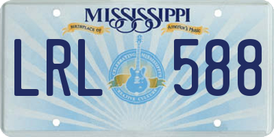 MS license plate LRL588