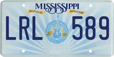 MS license plate LRL589