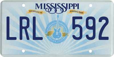 MS license plate LRL592