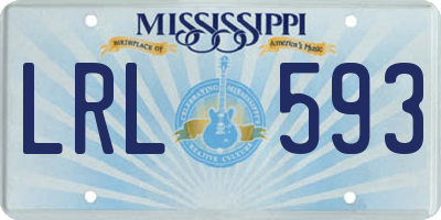 MS license plate LRL593