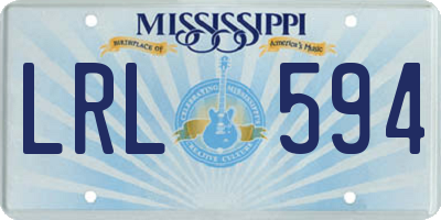 MS license plate LRL594
