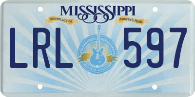 MS license plate LRL597