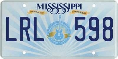MS license plate LRL598