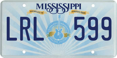 MS license plate LRL599