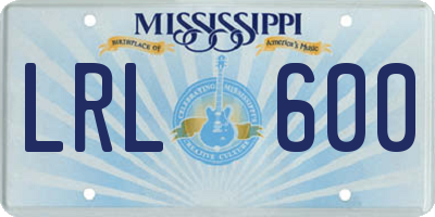 MS license plate LRL600
