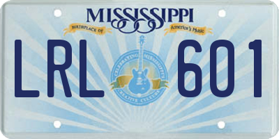 MS license plate LRL601