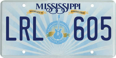 MS license plate LRL605