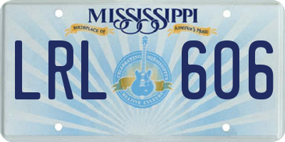 MS license plate LRL606