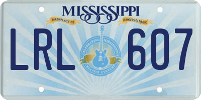 MS license plate LRL607