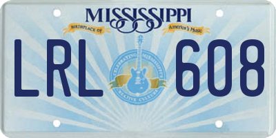 MS license plate LRL608